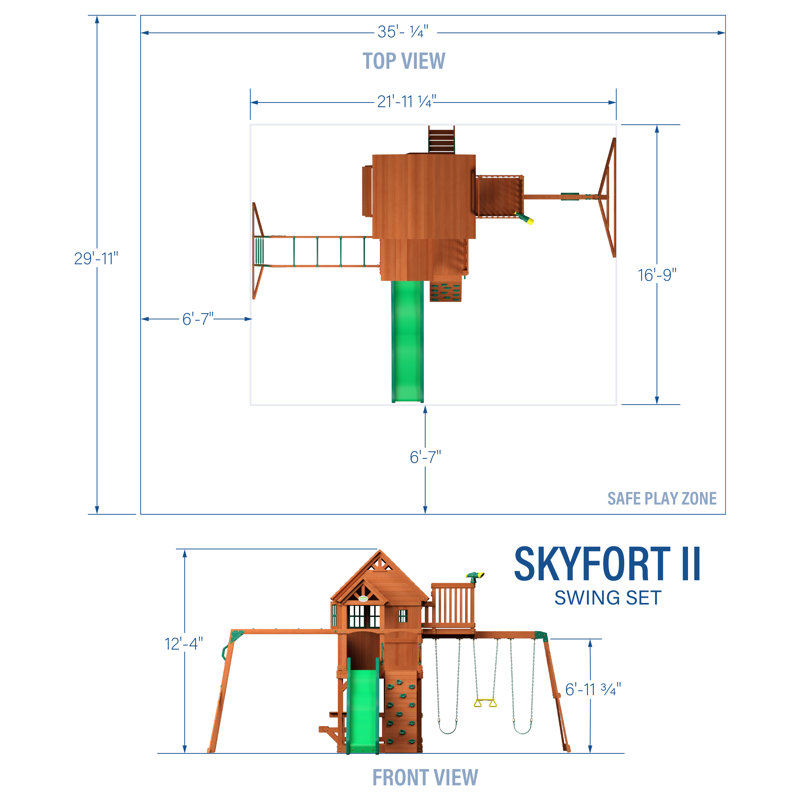 Backyard Discovery Skyfort II All Cedar Swing Set & Reviews Wayfair